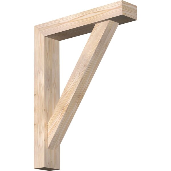 Ekena Millwork Traditional Block Smooth Bracket w/ Offset Brace, Douglas Fir, 5 1/2"W x 28"D x 36"H BKT0604X28X36TRA05SDF - main